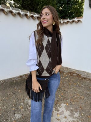 Chaleco Rombos Marrón - Talla única