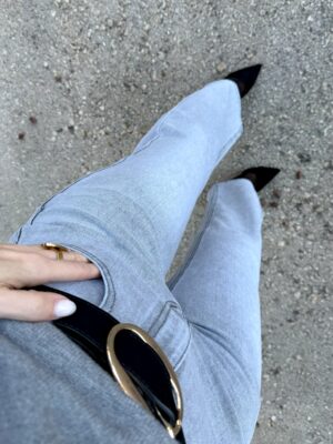 Pantalón Vaquero Gris Wide Leg