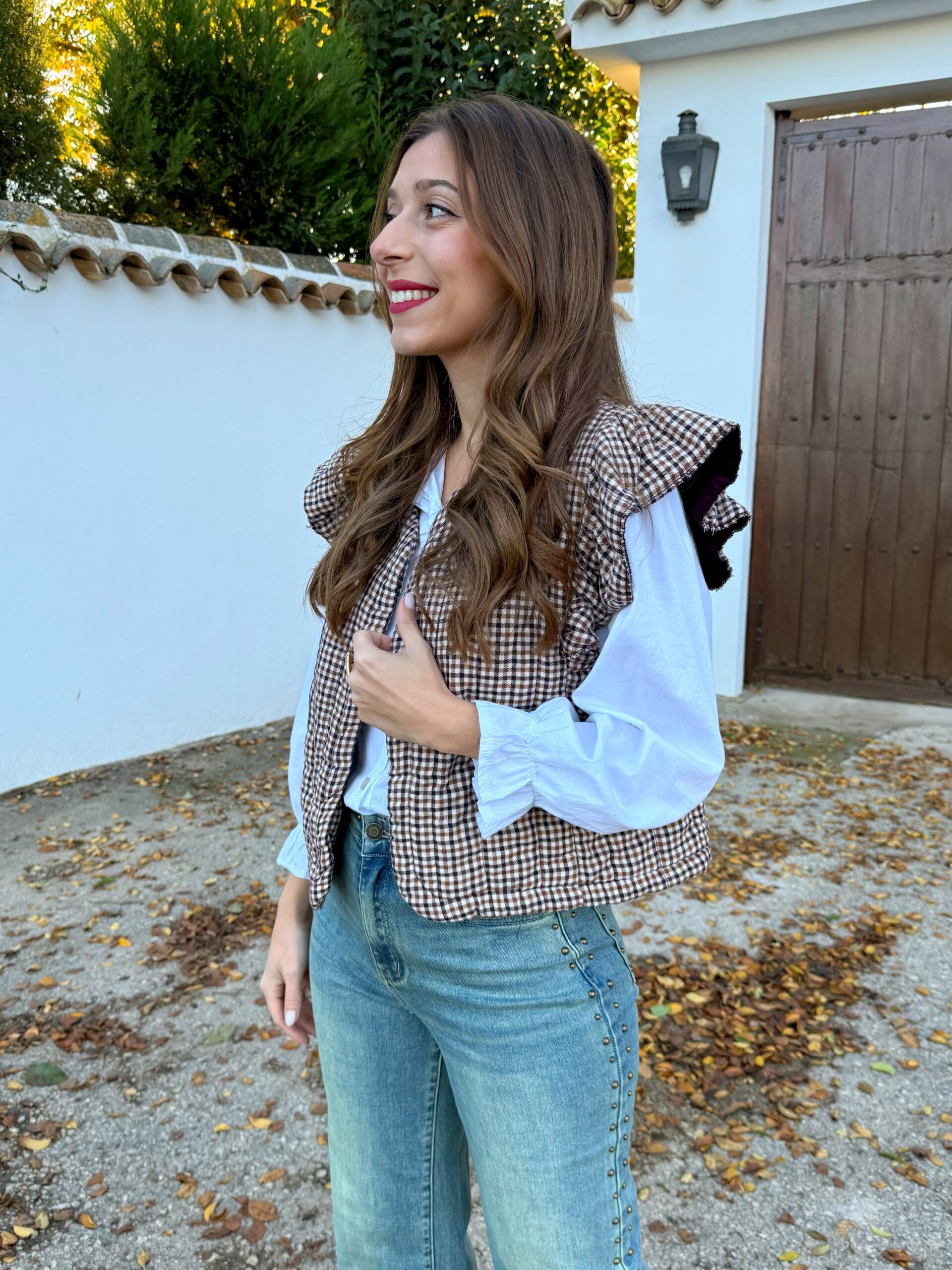 Chaleco Vichy Burdeos - Imagen 2