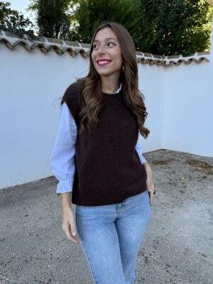 Chaleco Punto Marrón - Talla única