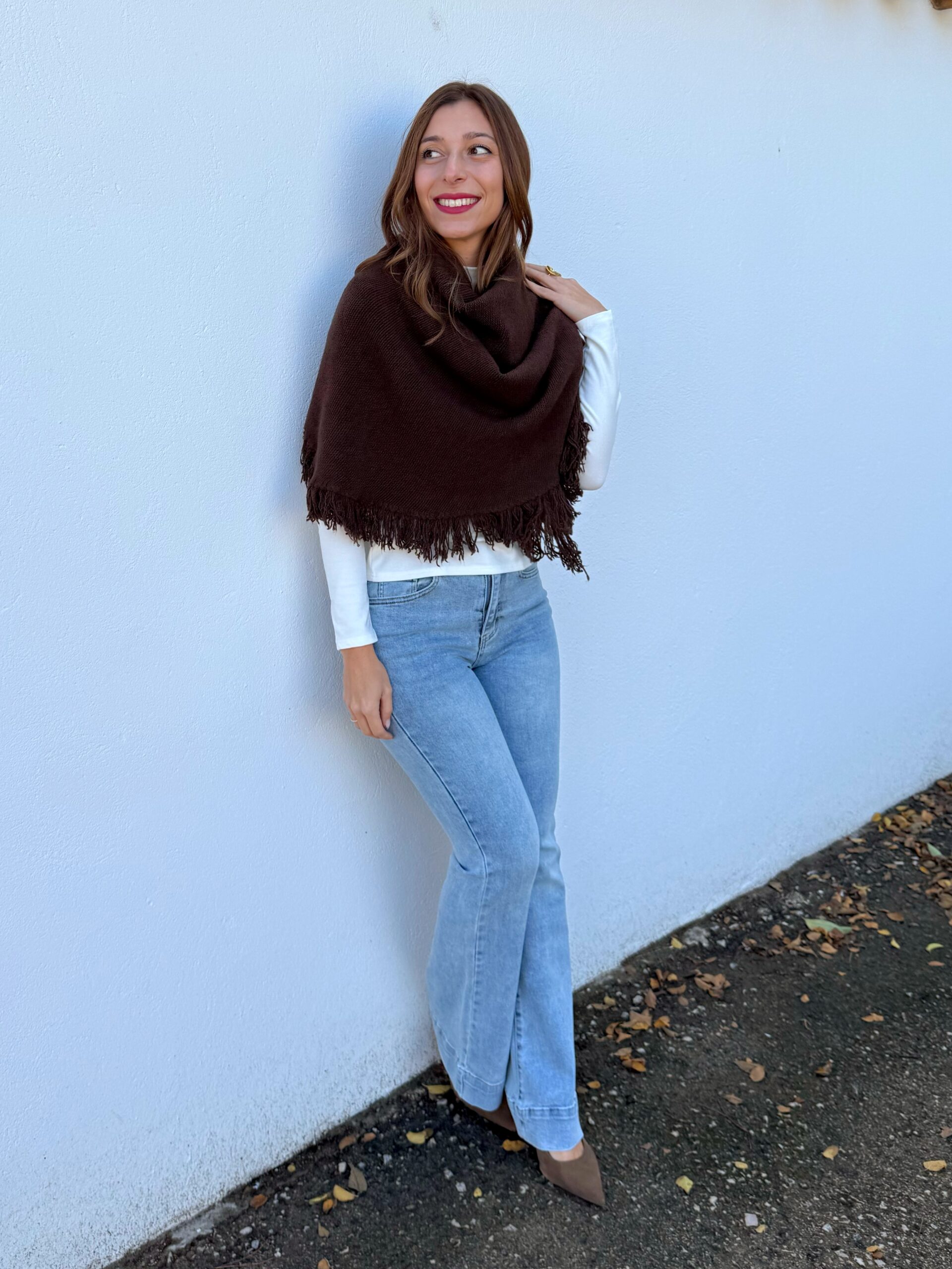 Capa Punto Flecos Choco - Imagen 2