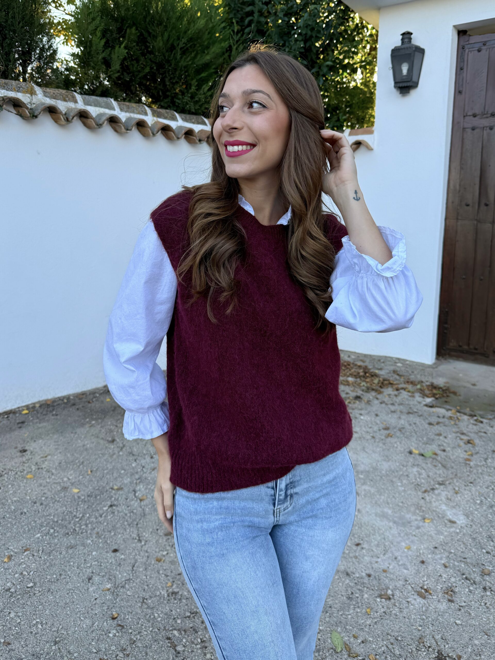 Chaleco Punto Burdeos - Imagen 2