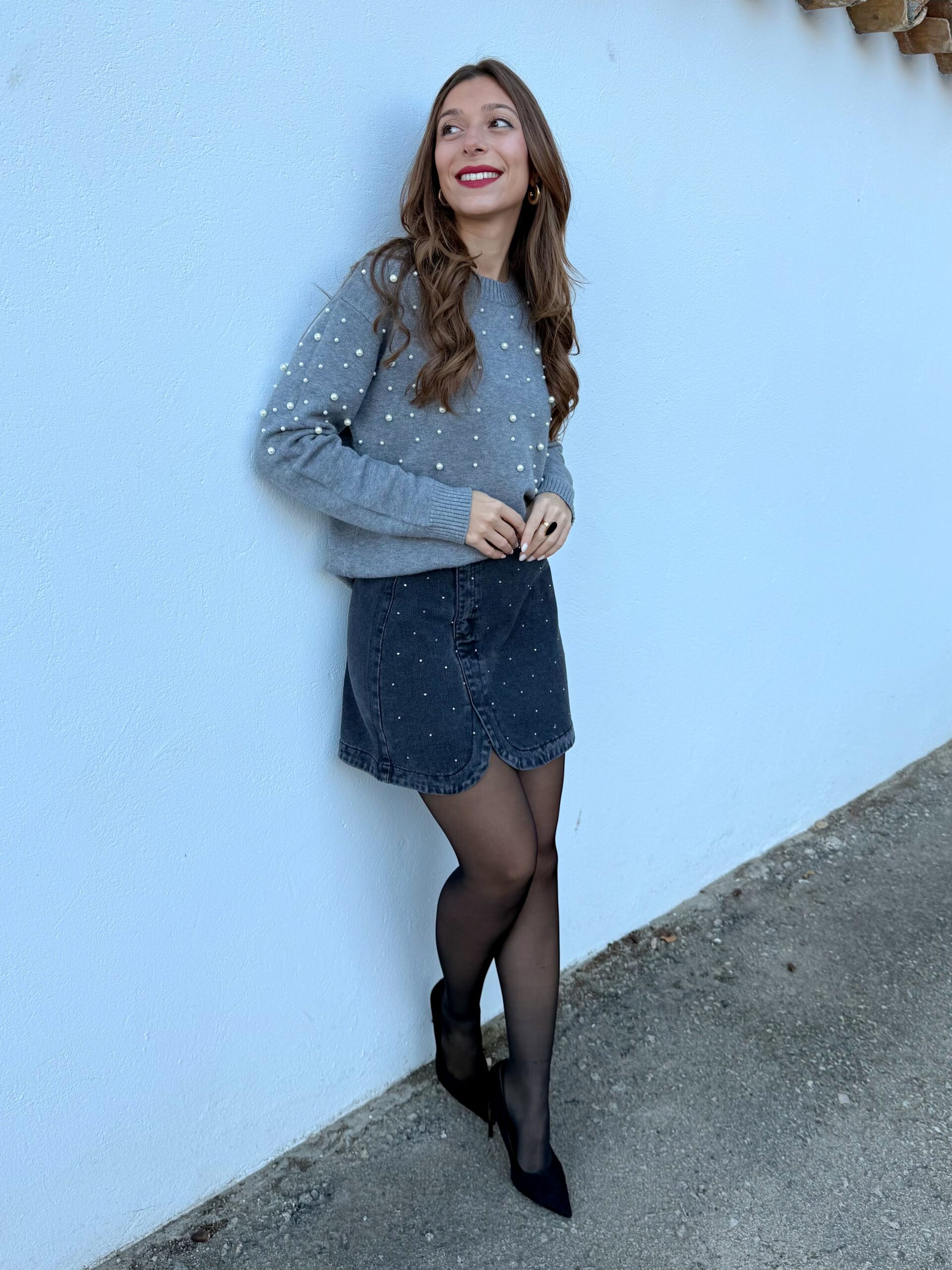 Falda Mini Vaquera Strass - Imagen 3