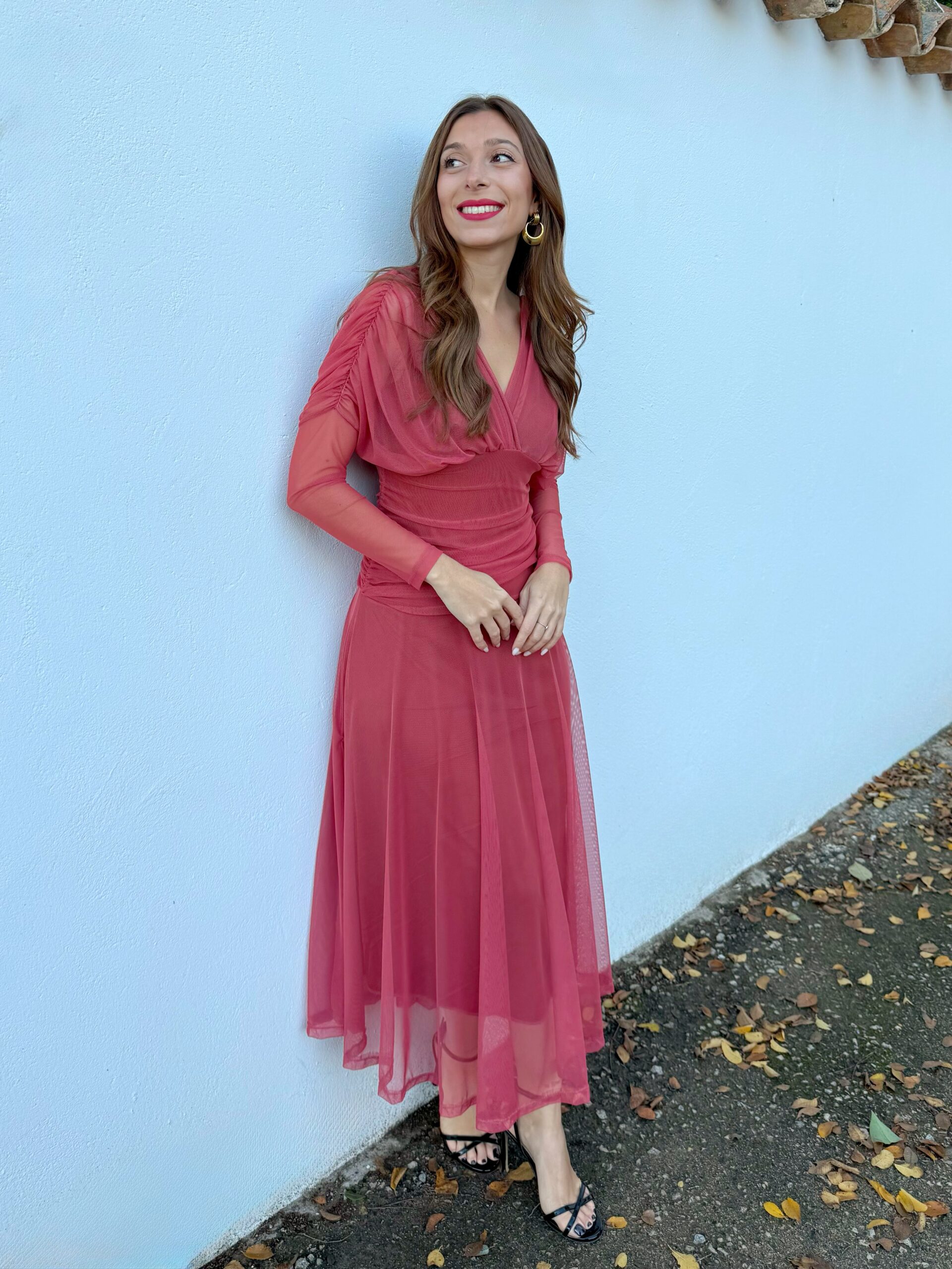 Vestido Tul Fabiola Coral - Imagen 3