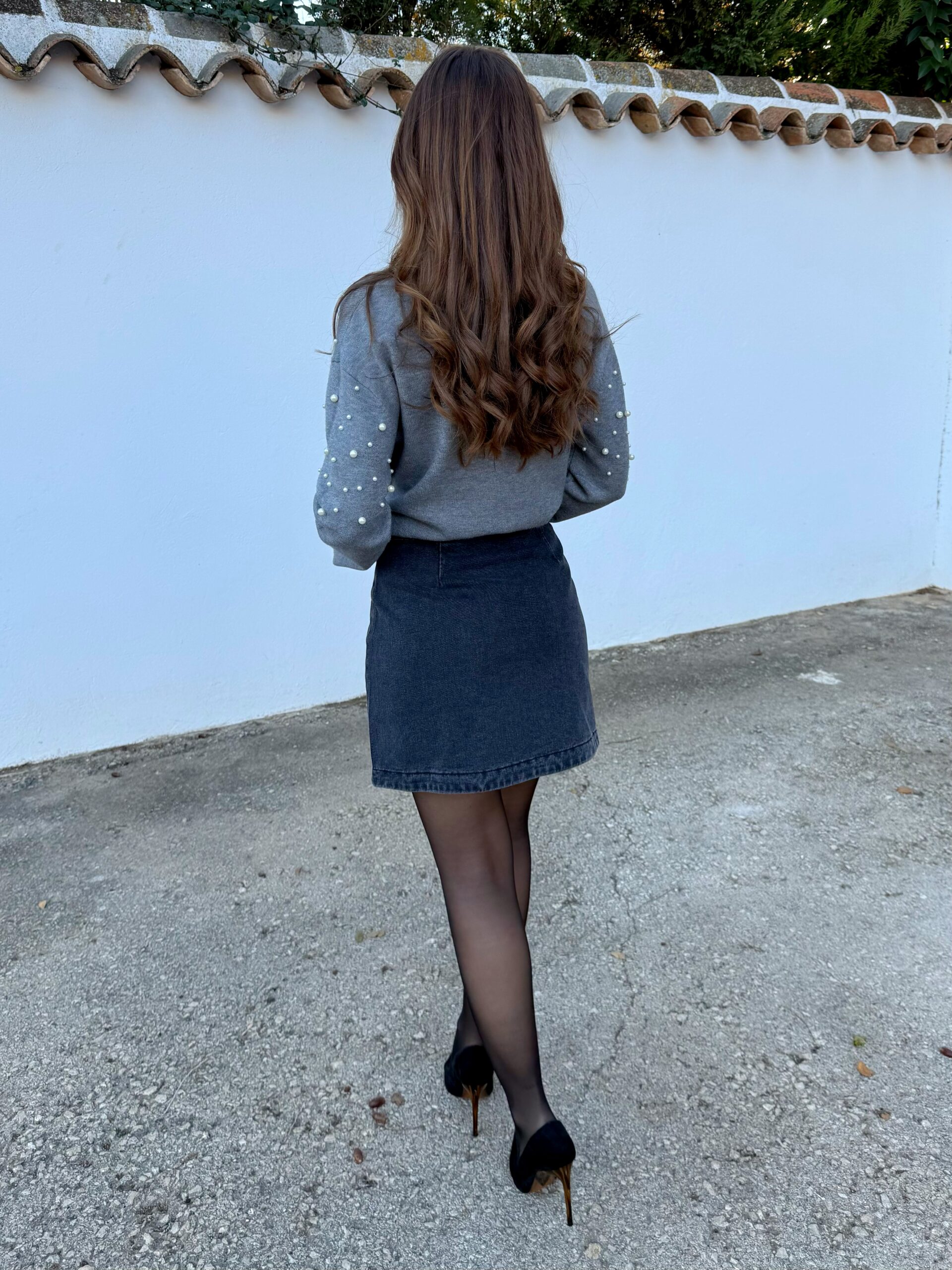 Falda Mini Vaquera Strass - Imagen 2