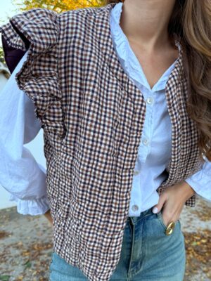 Chaleco Vichy Burdeos