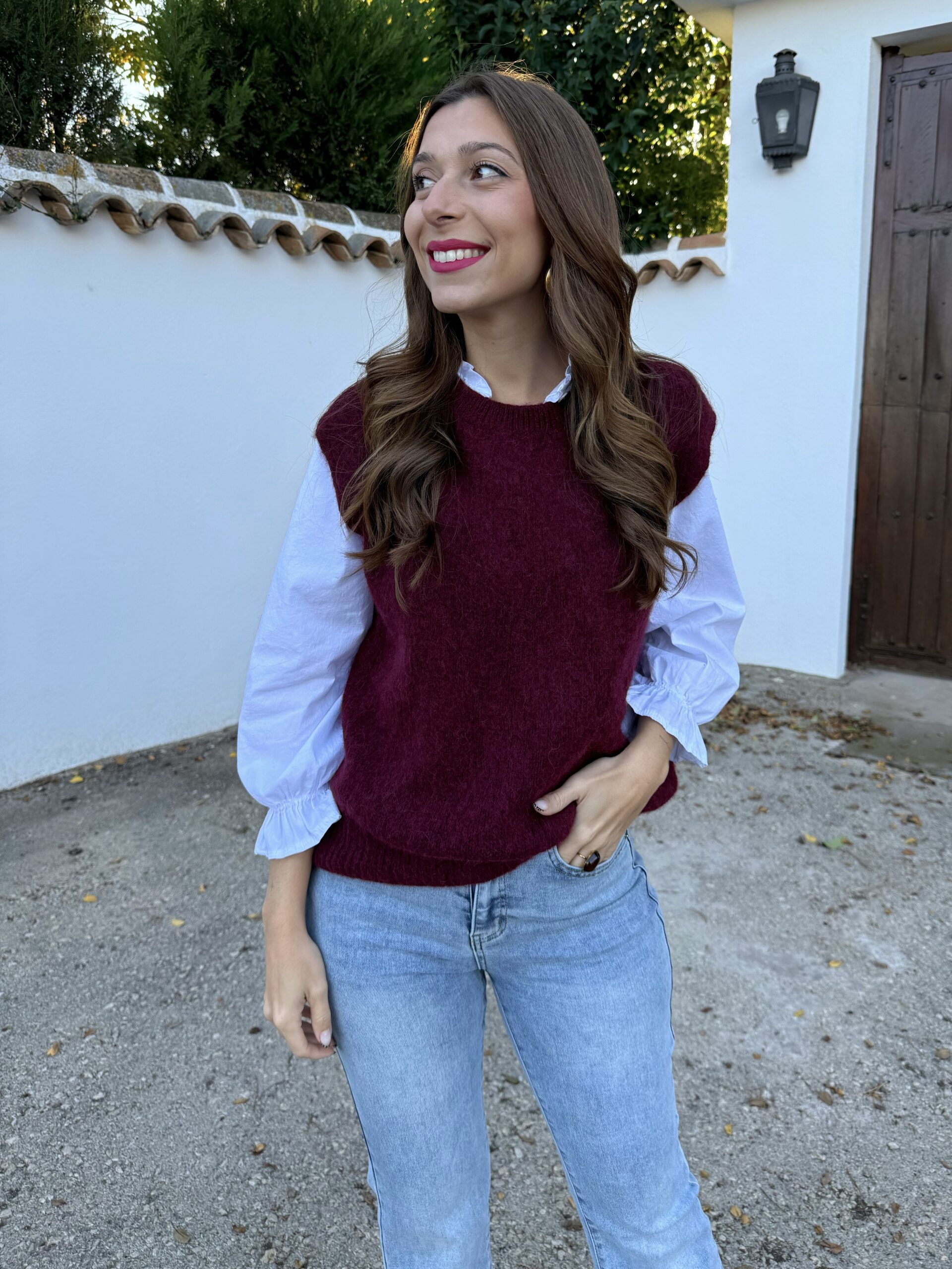 Chaleco Punto Burdeos - Imagen 4