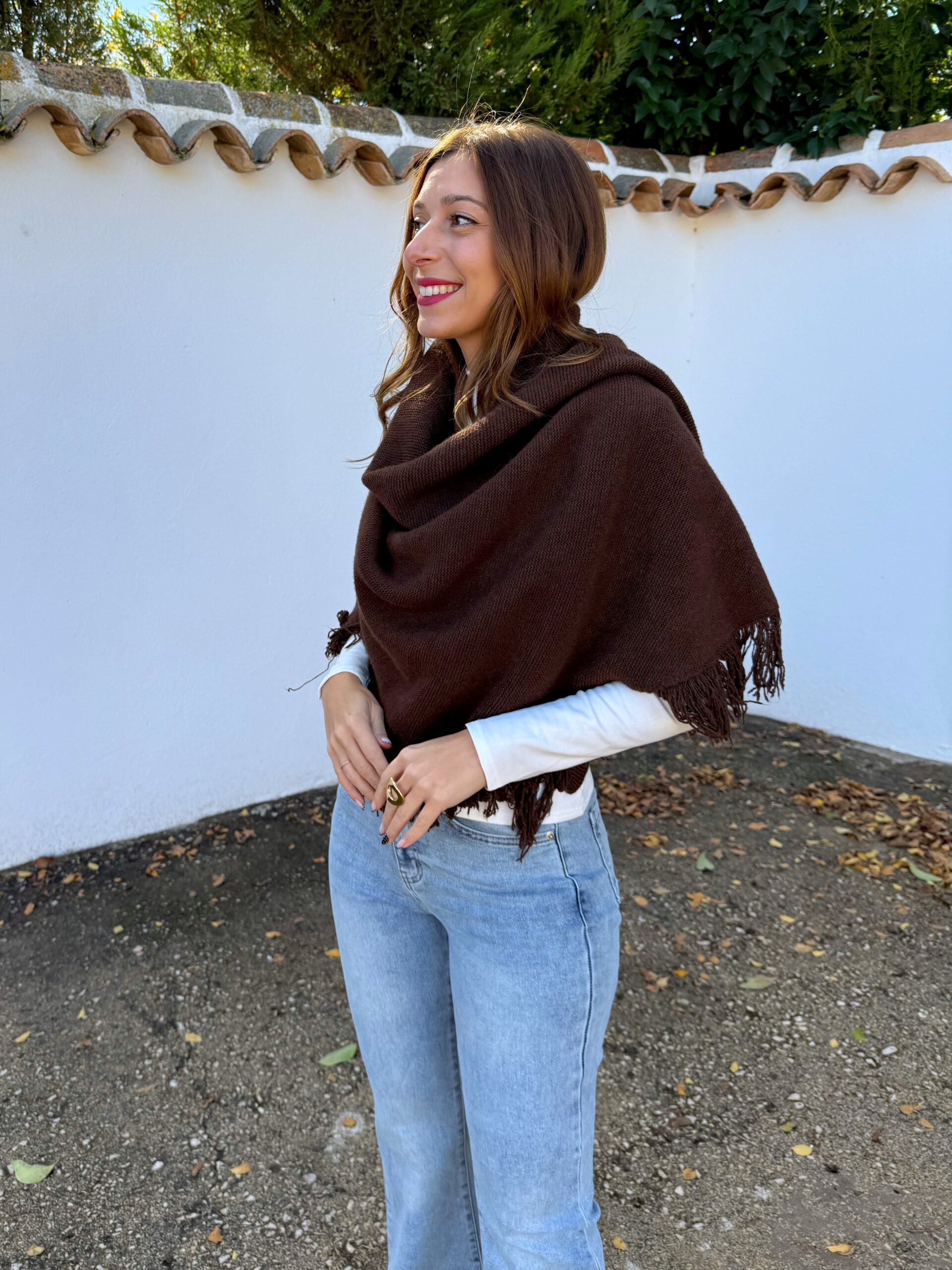 Capa Punto Flecos Choco - Imagen 5