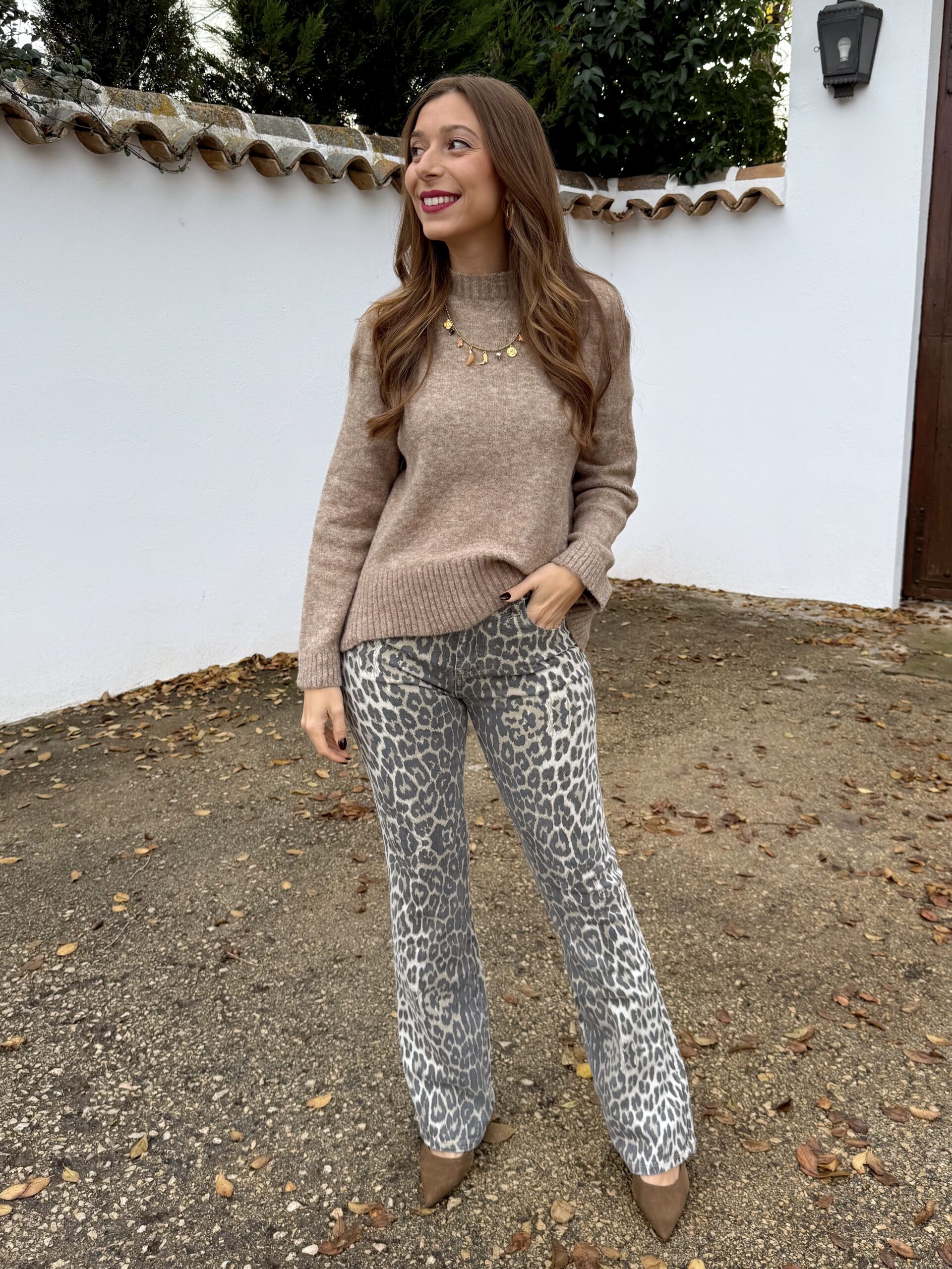 Pantalón Vaquero Leopardo Campana - Imagen 3