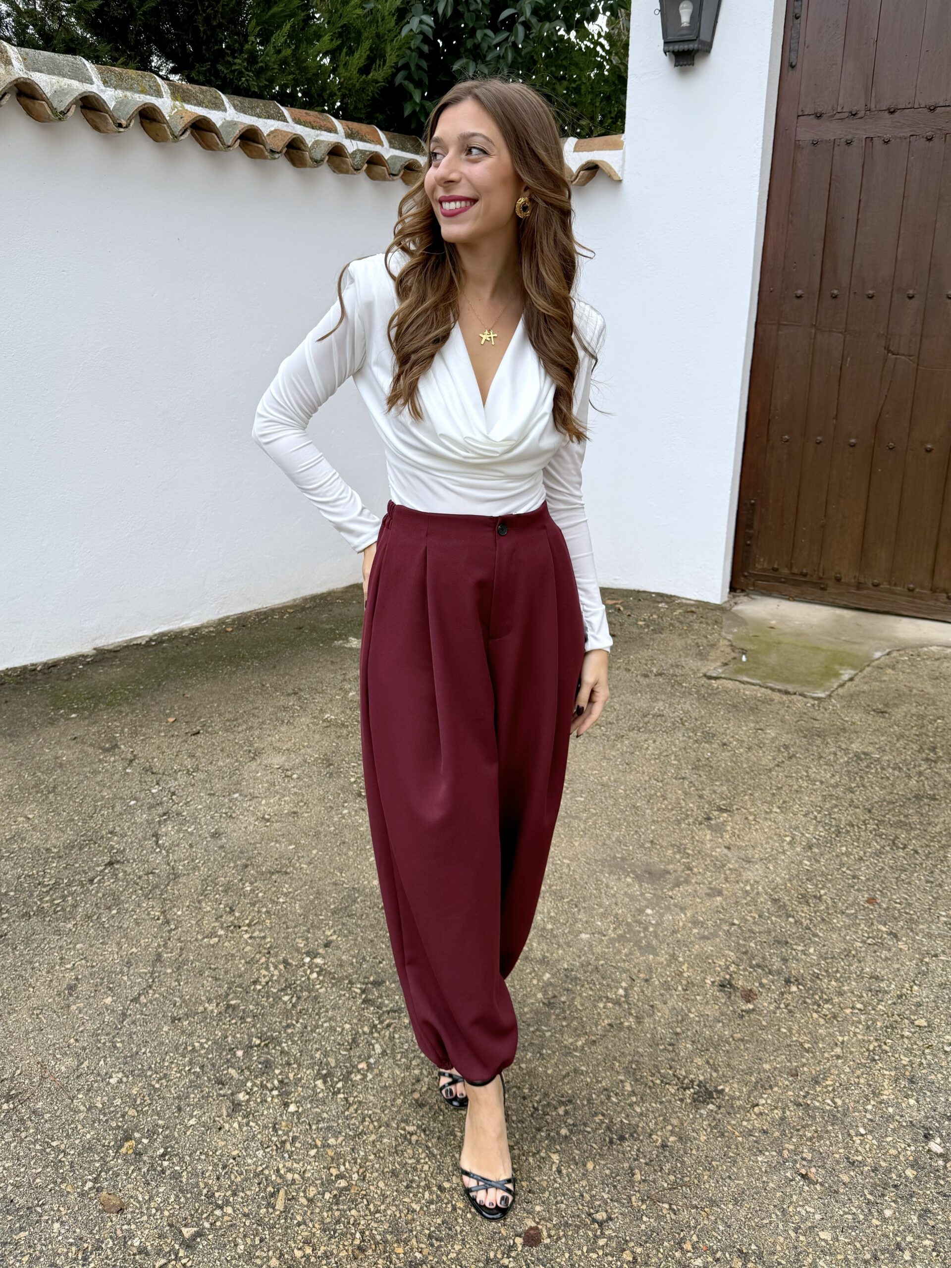 Pantalón Bombacho Burdeos