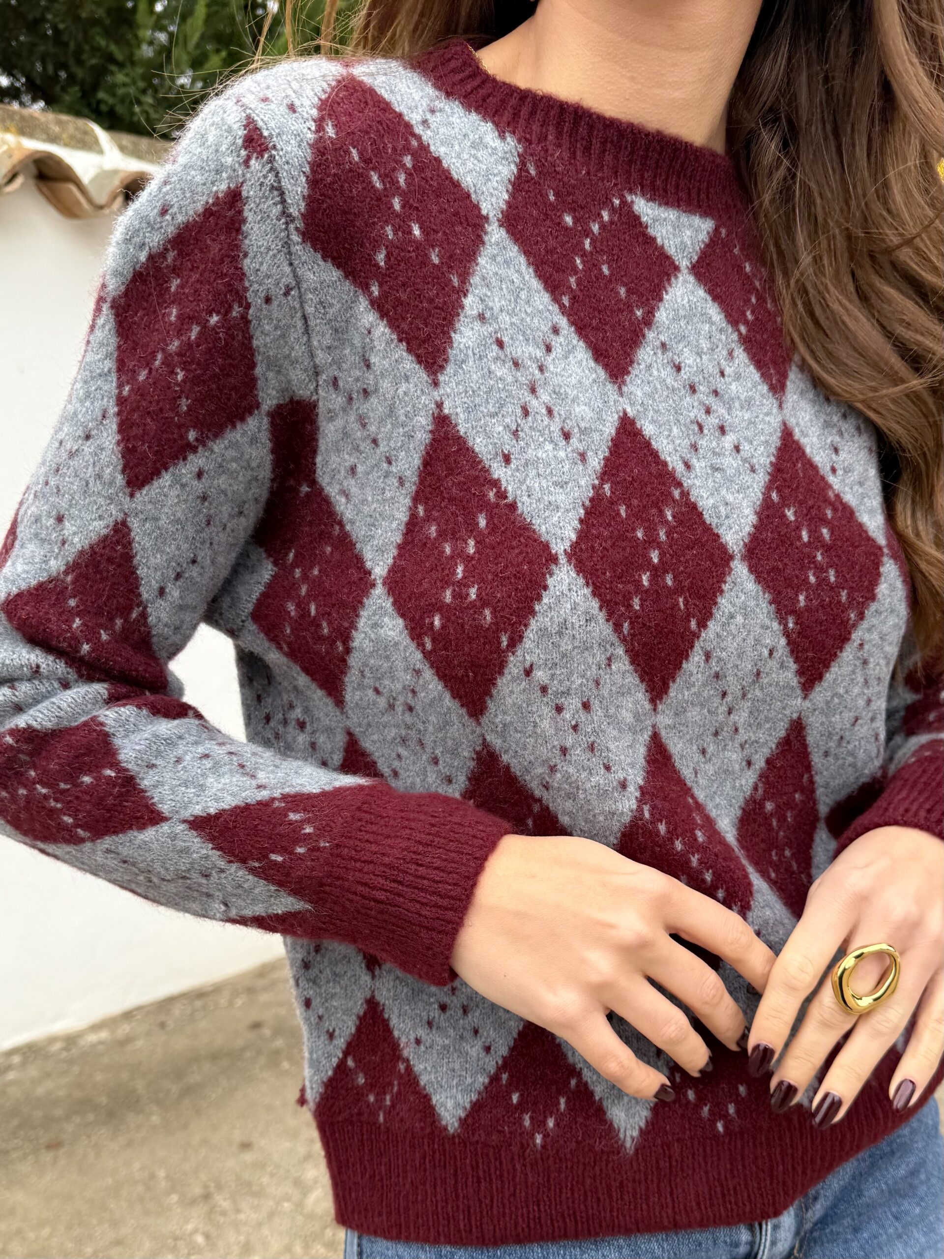 Jersey Rombo Mini Burdeos - Imagen 2