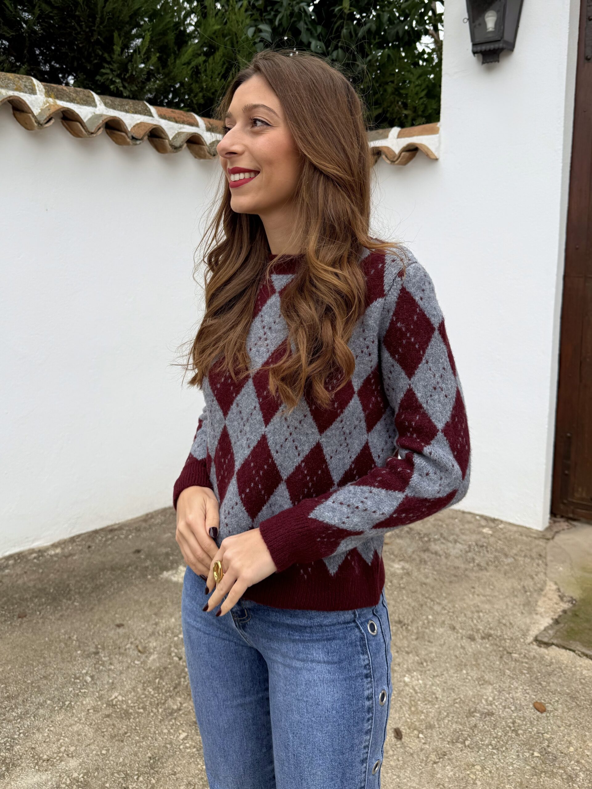 Jersey Rombo Mini Burdeos - Imagen 4