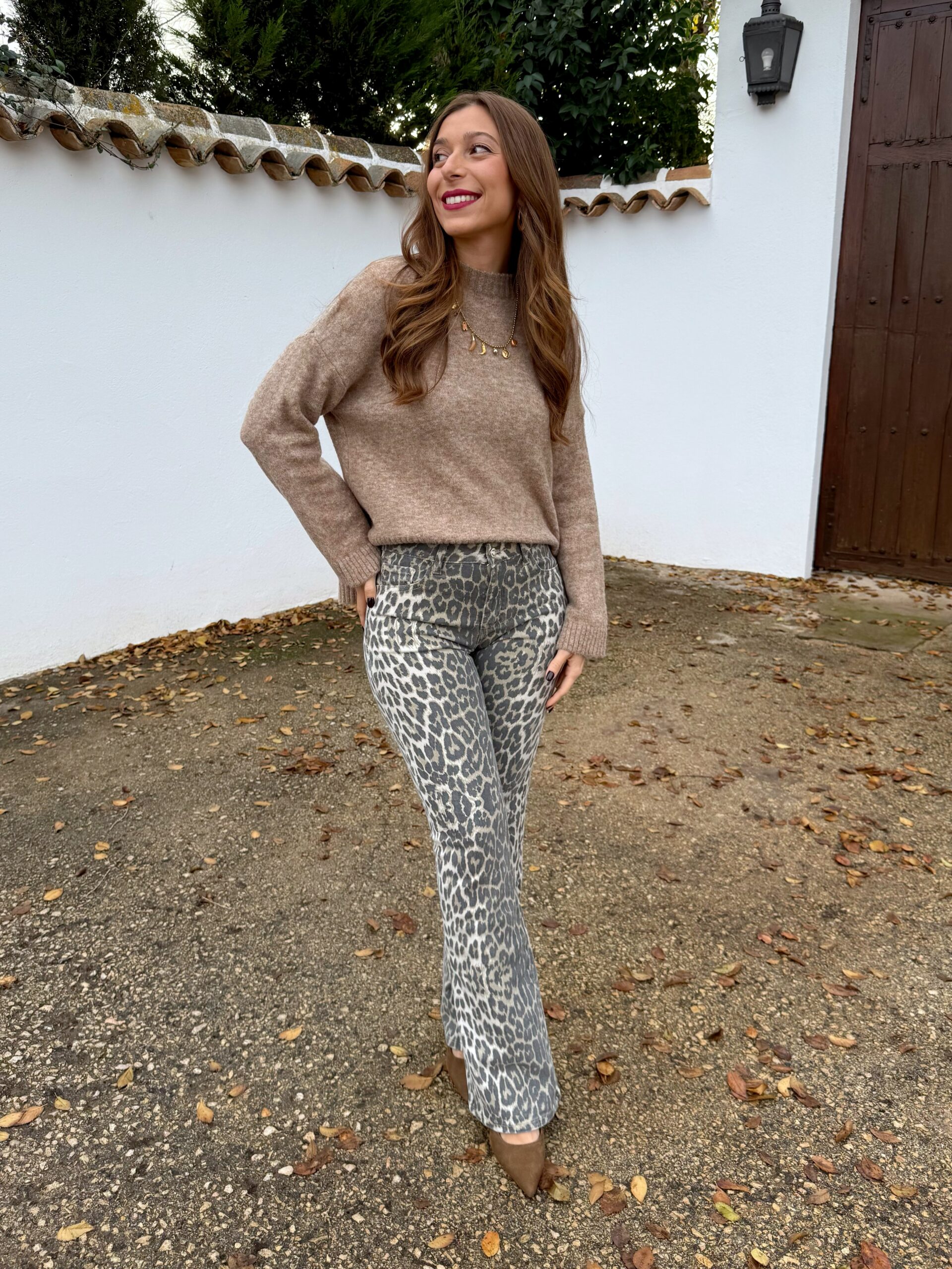 Pantalón Vaquero Leopardo Campana - Imagen 4