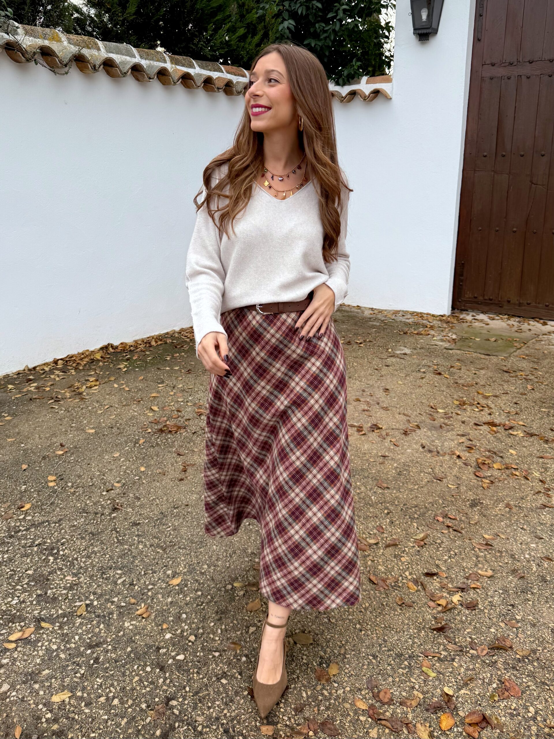 Jersey Cuello Pico Beige - Imagen 6