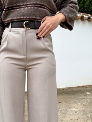 Pantalón Pinza Taupe - S