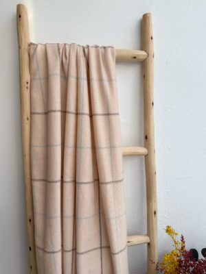 Bufanda Cuadros Beige Flecos