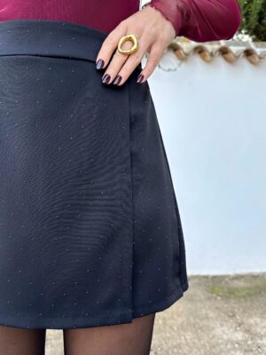 Falda/Pantalón Brillito Negro - M