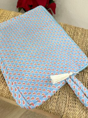 Funda Ordenador Azul Flores