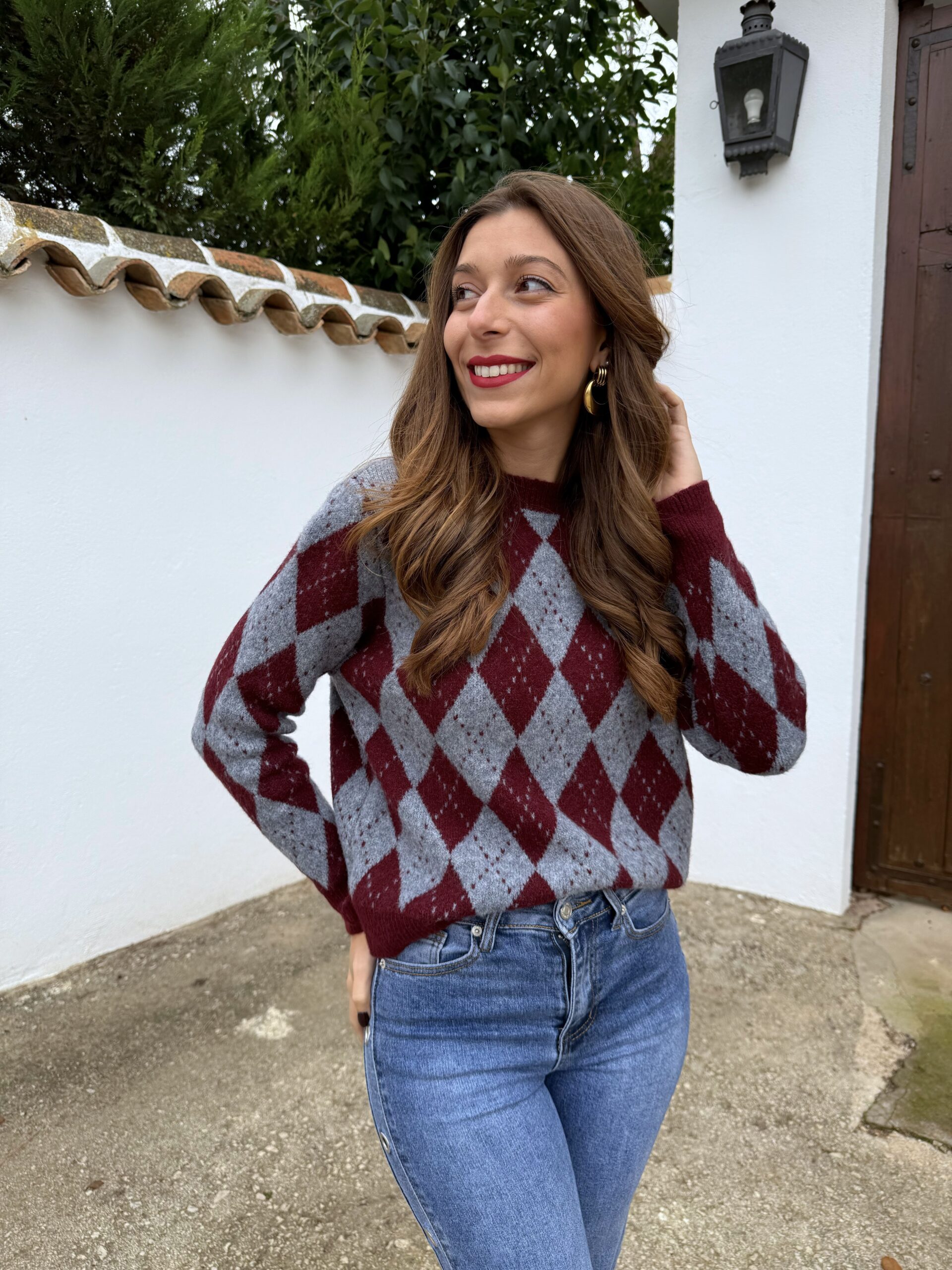 Jersey Rombo Mini Burdeos - Imagen 3