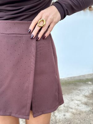 Falda/Pantalón Brillito Marrón - M