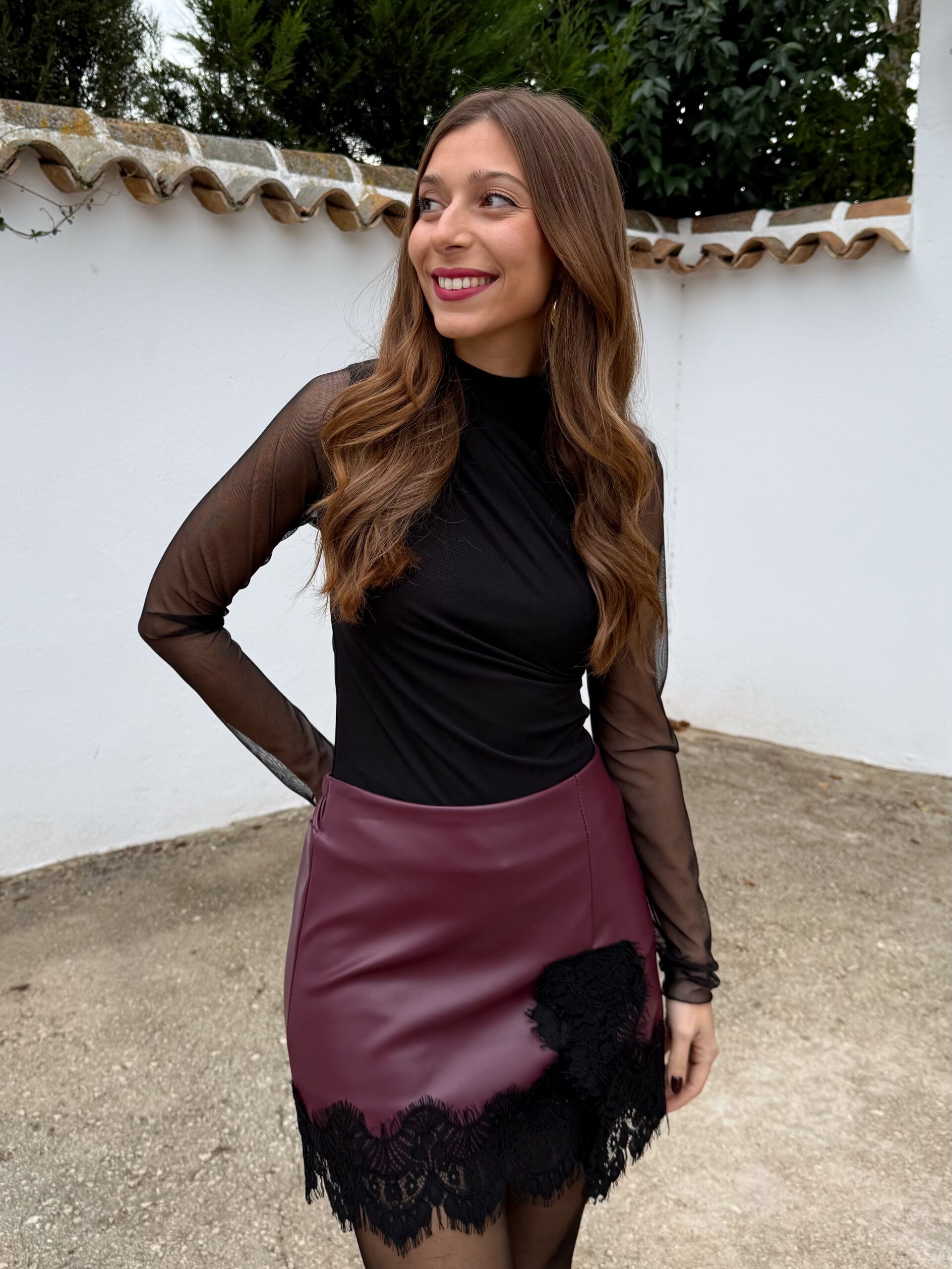 Body Tul Fruncido Negro - Imagen 2