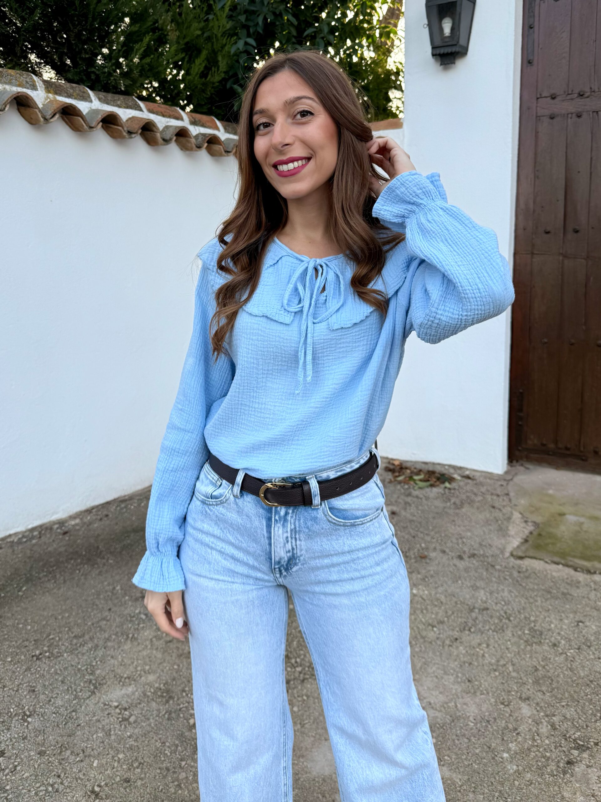 Blusa Zoe Azul Pastel