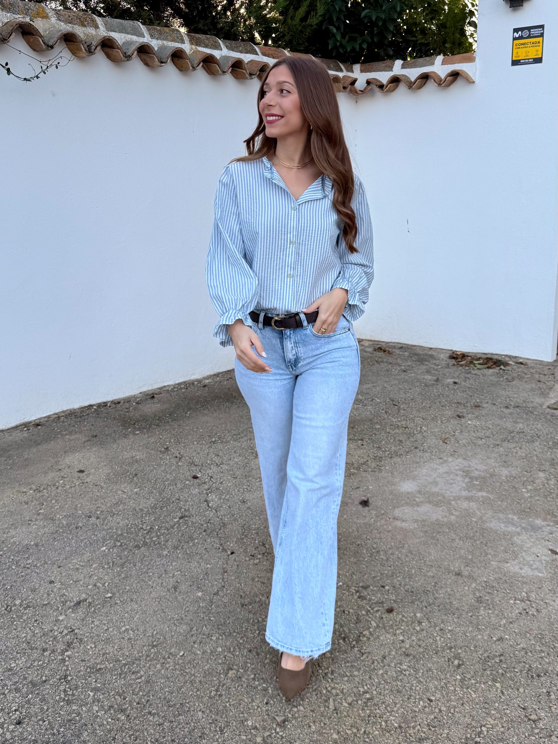 Pantalón Vaquero Claro Recto Desflecado - Imagen 6