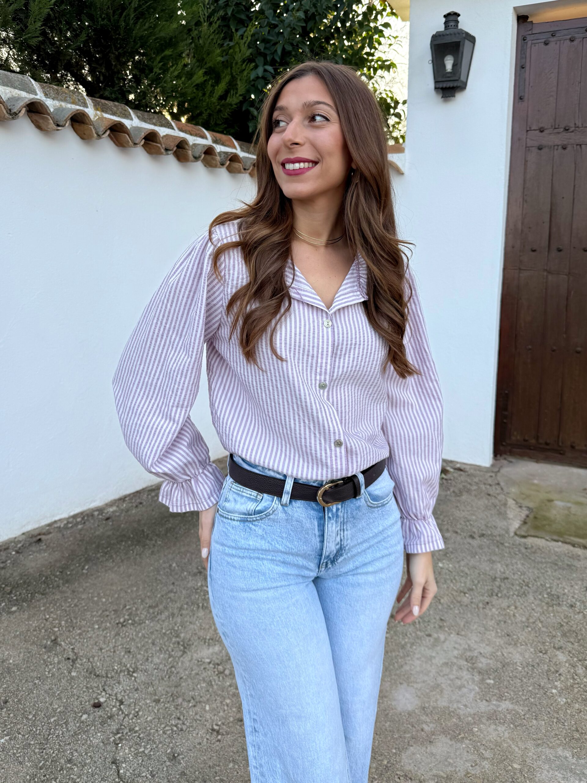 Camisa Rayas Lavanda - Imagen 2