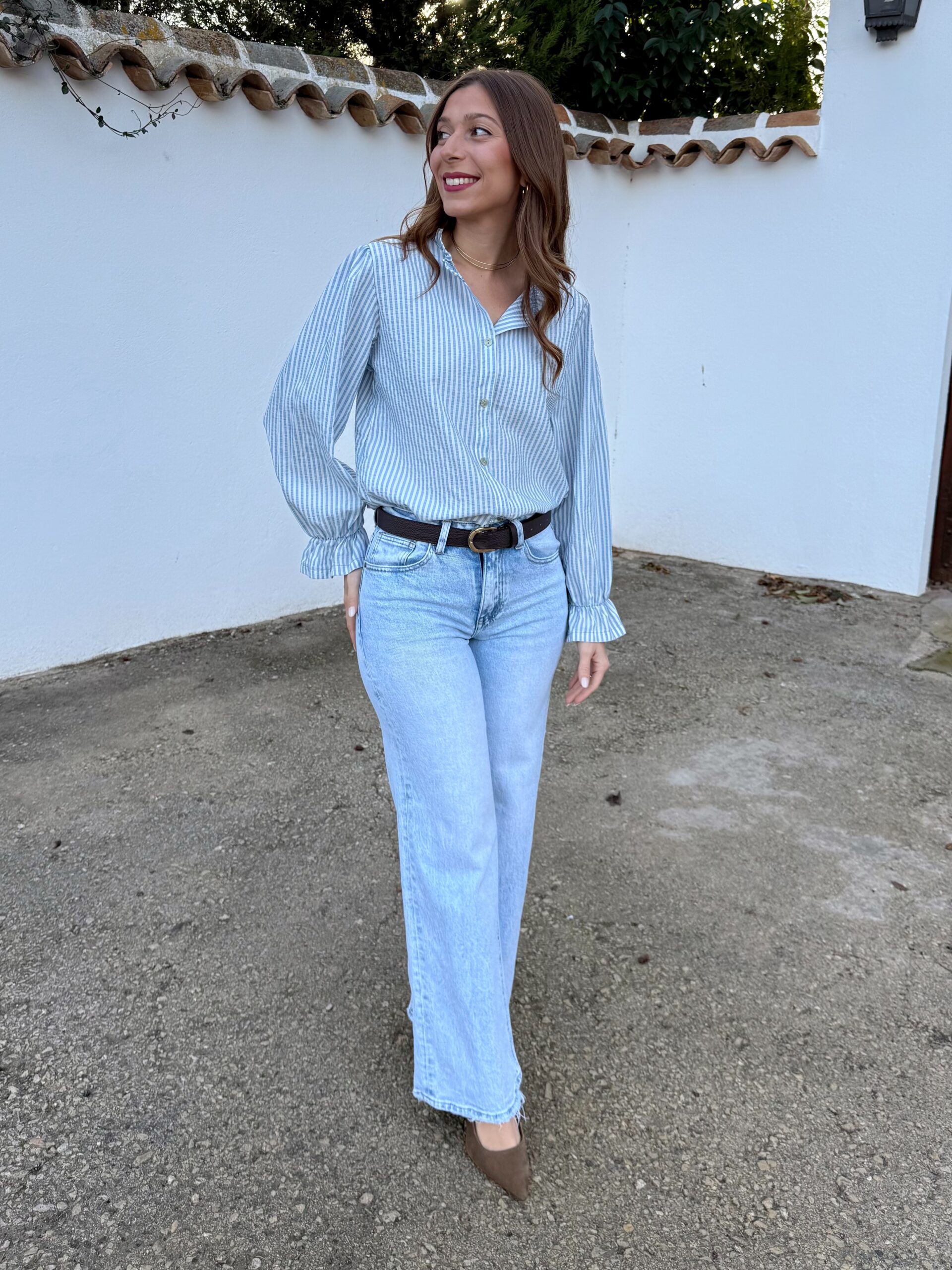 Pantalón Vaquero Claro Recto Desflecado - Imagen 5