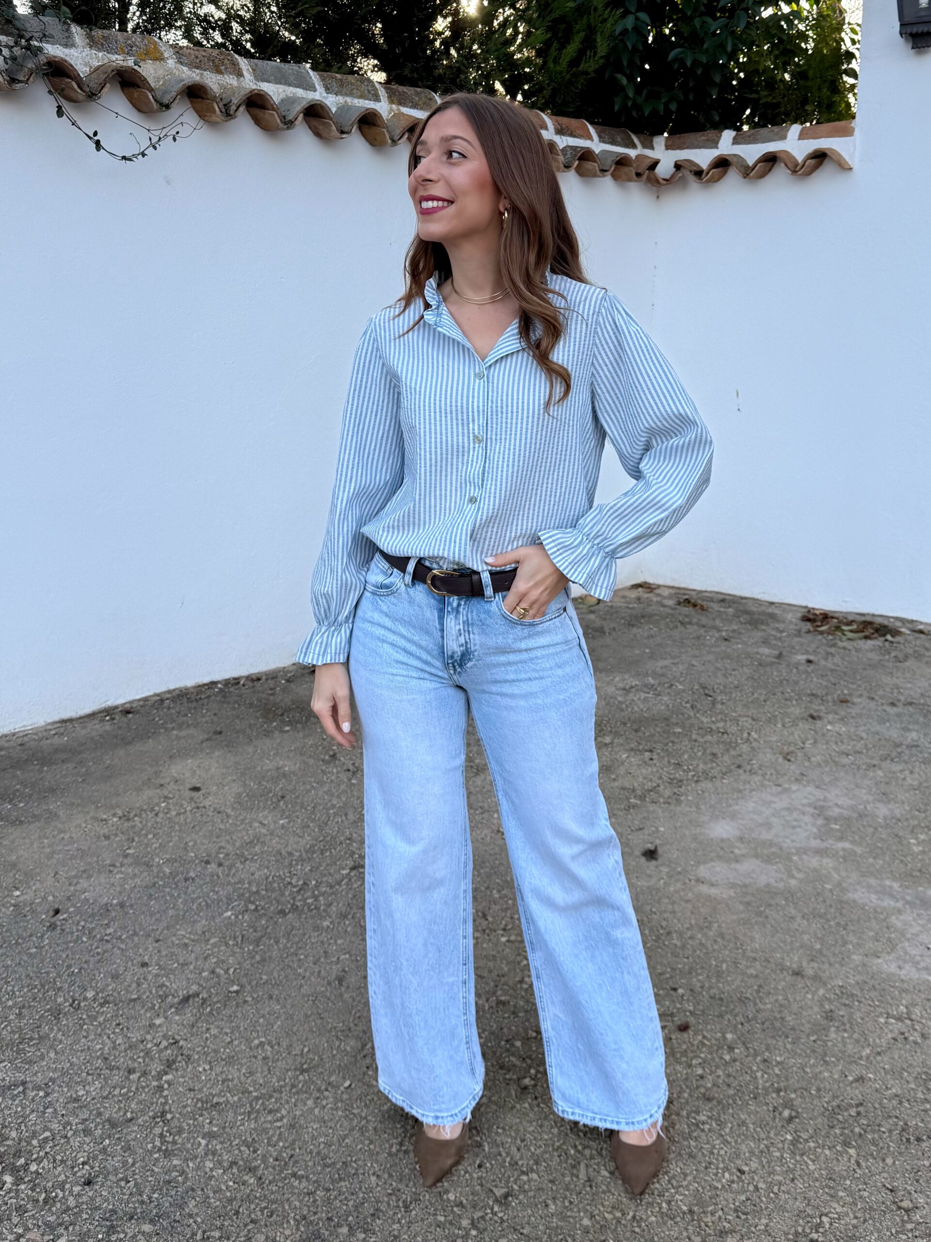 Pantalón Vaquero Claro Recto Desflecado - Imagen 4