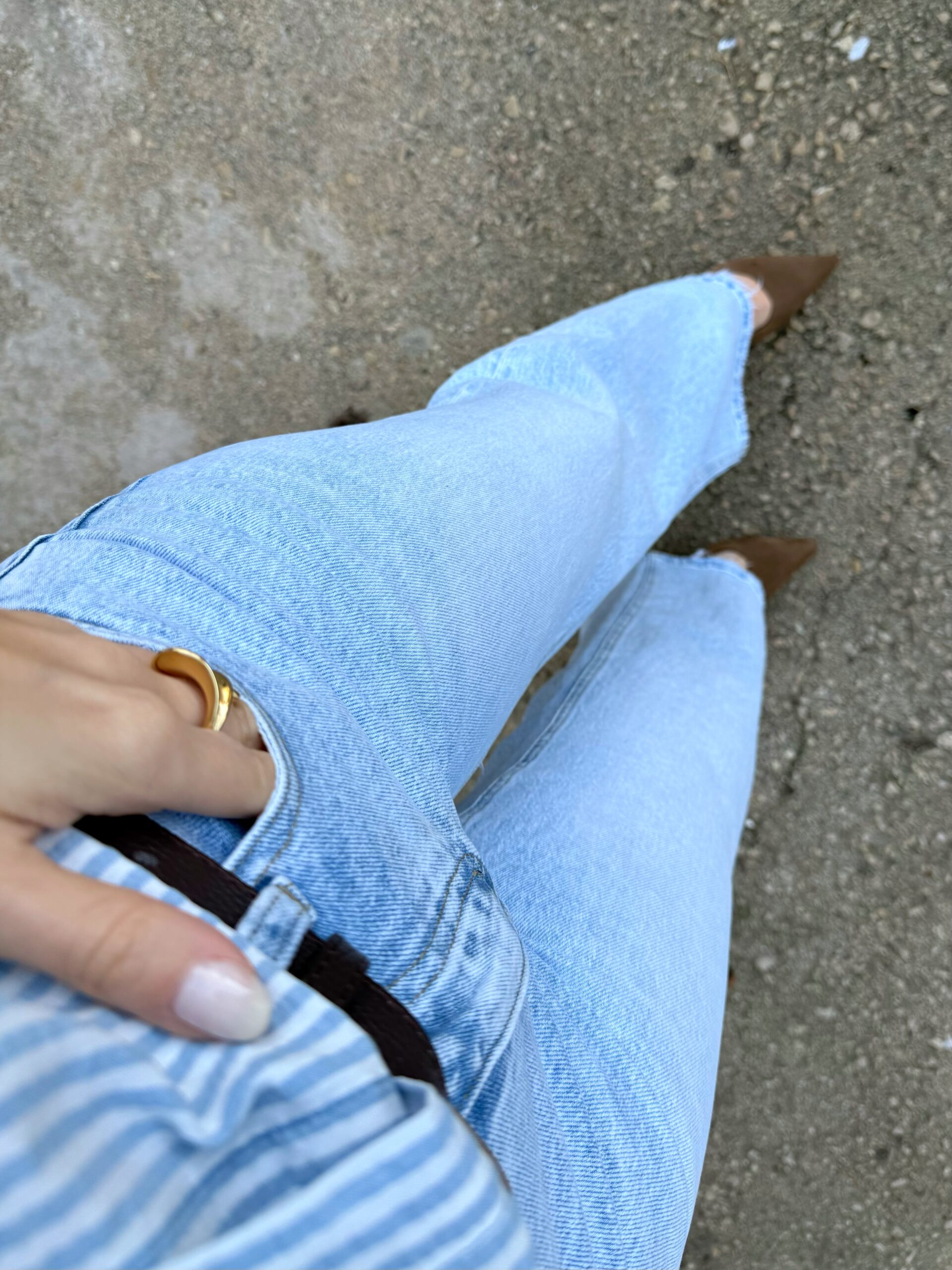 Pantalón Vaquero Claro Recto Desflecado - Imagen 7