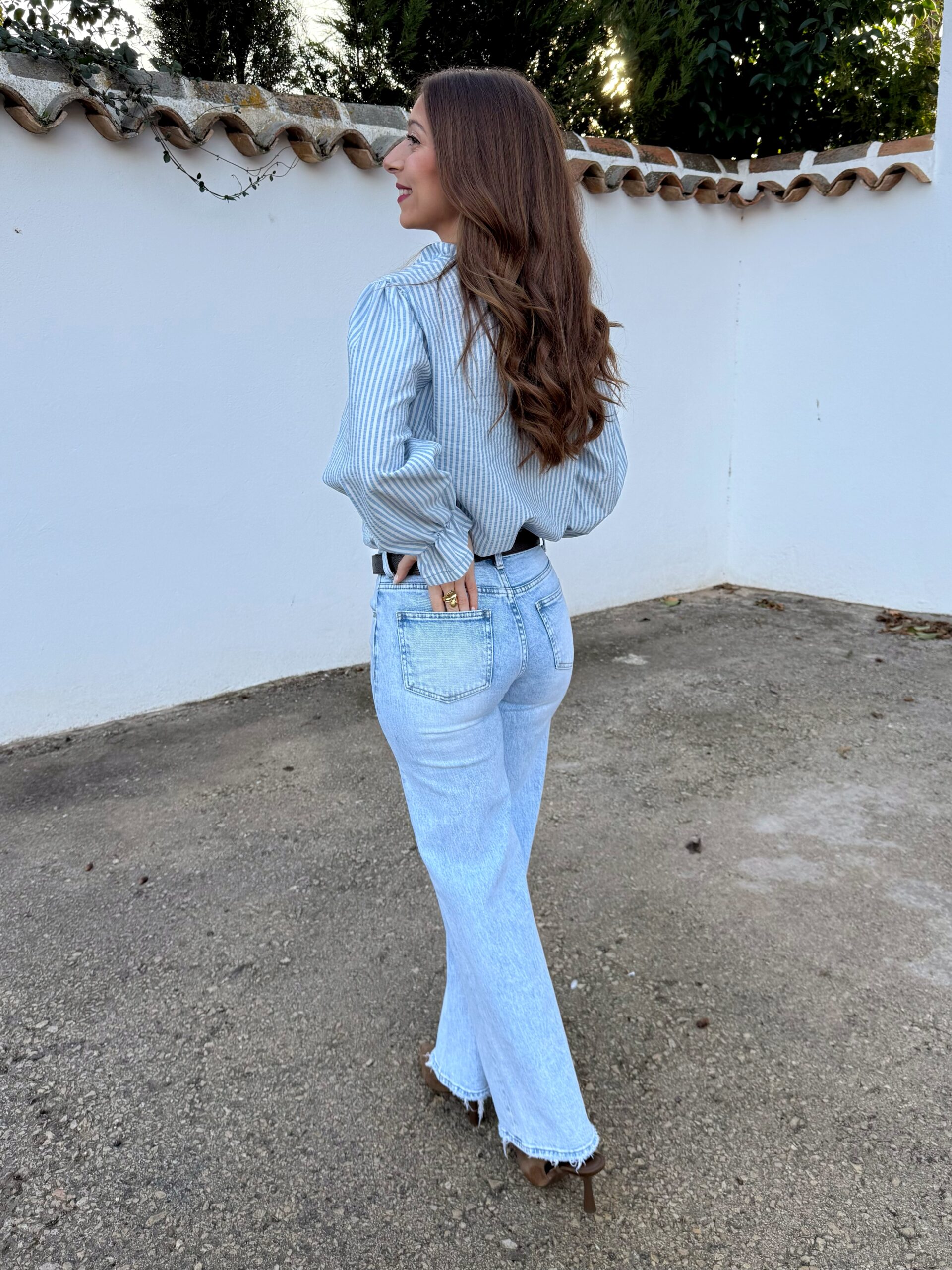 Pantalón Vaquero Claro Recto Desflecado - Imagen 3