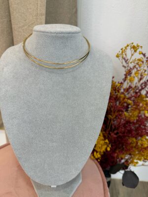 Choker Rigido Doble Dorado