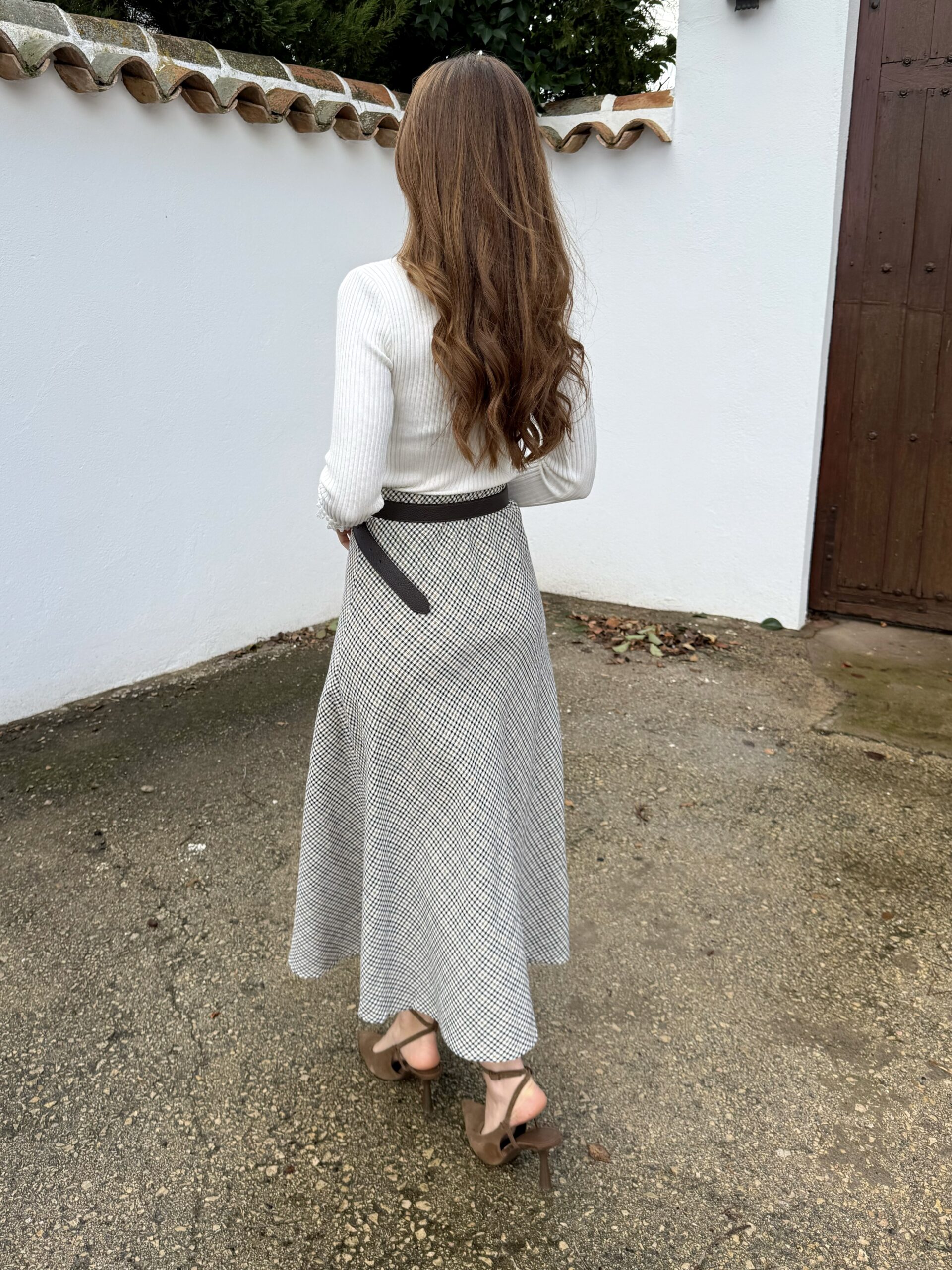 Falda Campera Cuadro Negro - Imagen 4