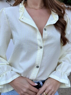 Camisa Rayas Amarillo Pastel