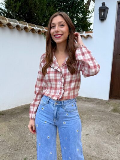 Camisa Ribete Celia Rosa