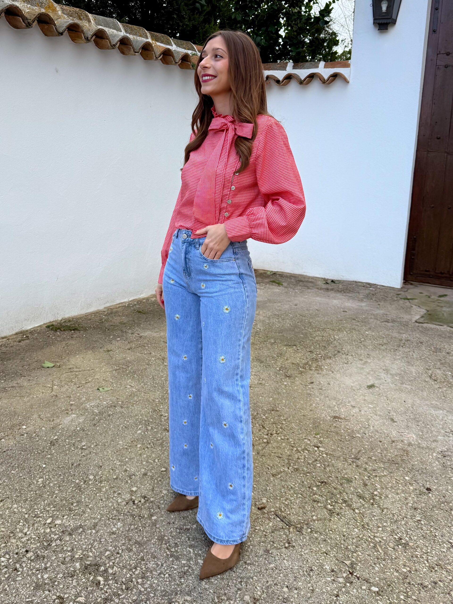 Pantalón Vaquero Margaritas - Imagen 5