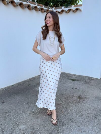 Falda Lunares Beige/Camel - Talla única