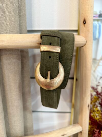 Cinturón Luna Piel Verde Kaki