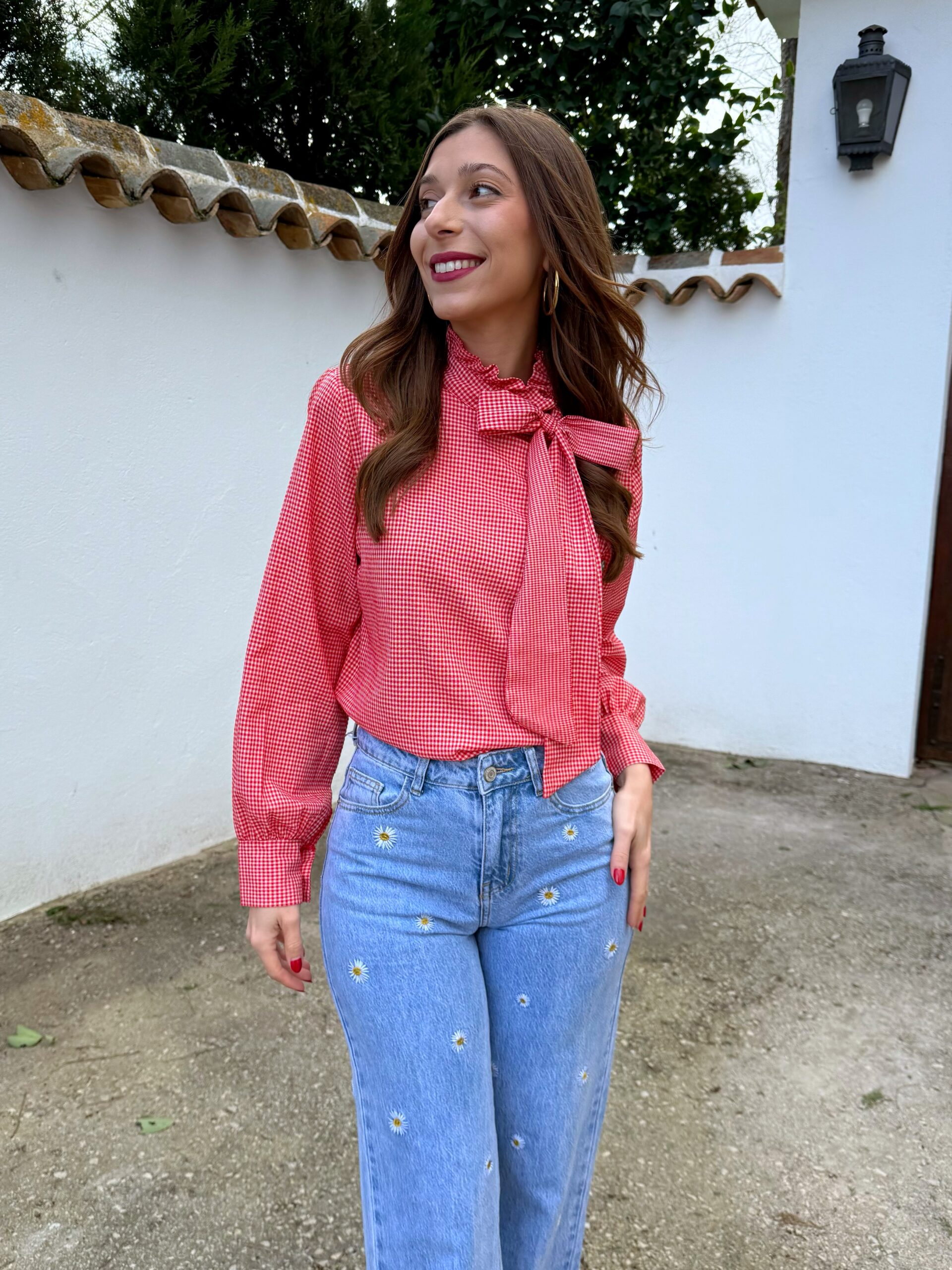 Camisa Sofía Vichy Rojo - Imagen 6