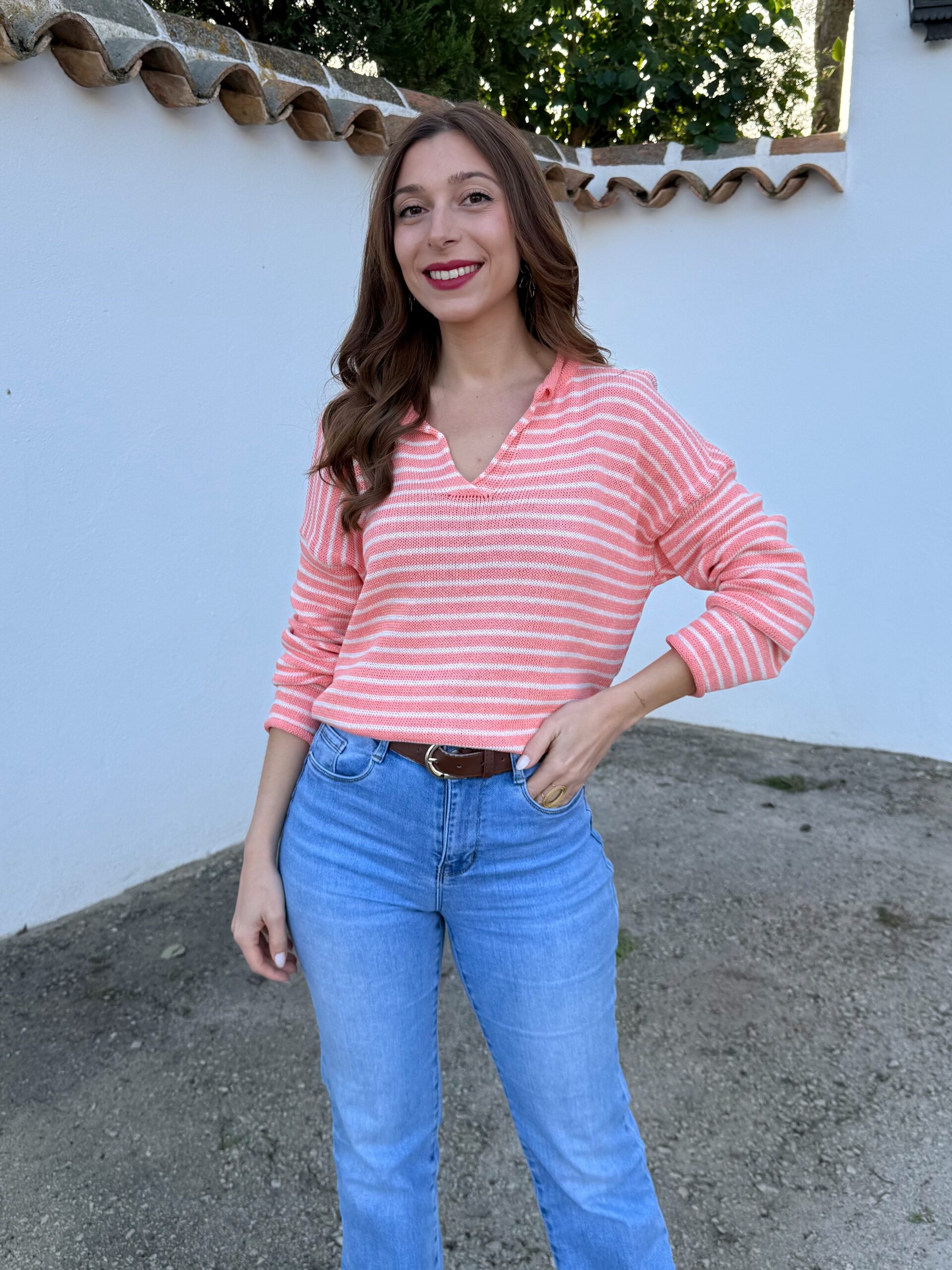 Jersey Cuello Abierto Coral - Imagen 2