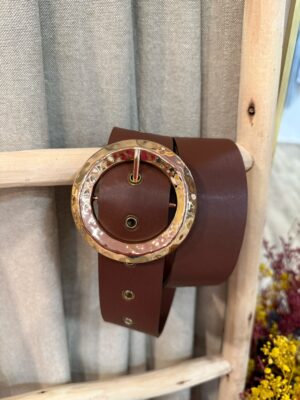 Cinturón Camel Hebilla Redonda