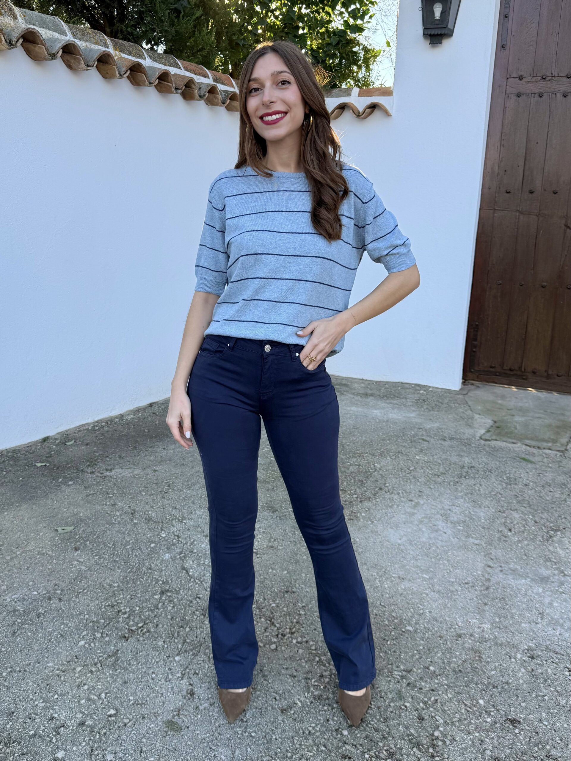 Pantalón Campana Azul Marino - Imagen 3