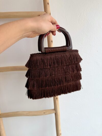 Bolso Flecos Marrón Chocolate
