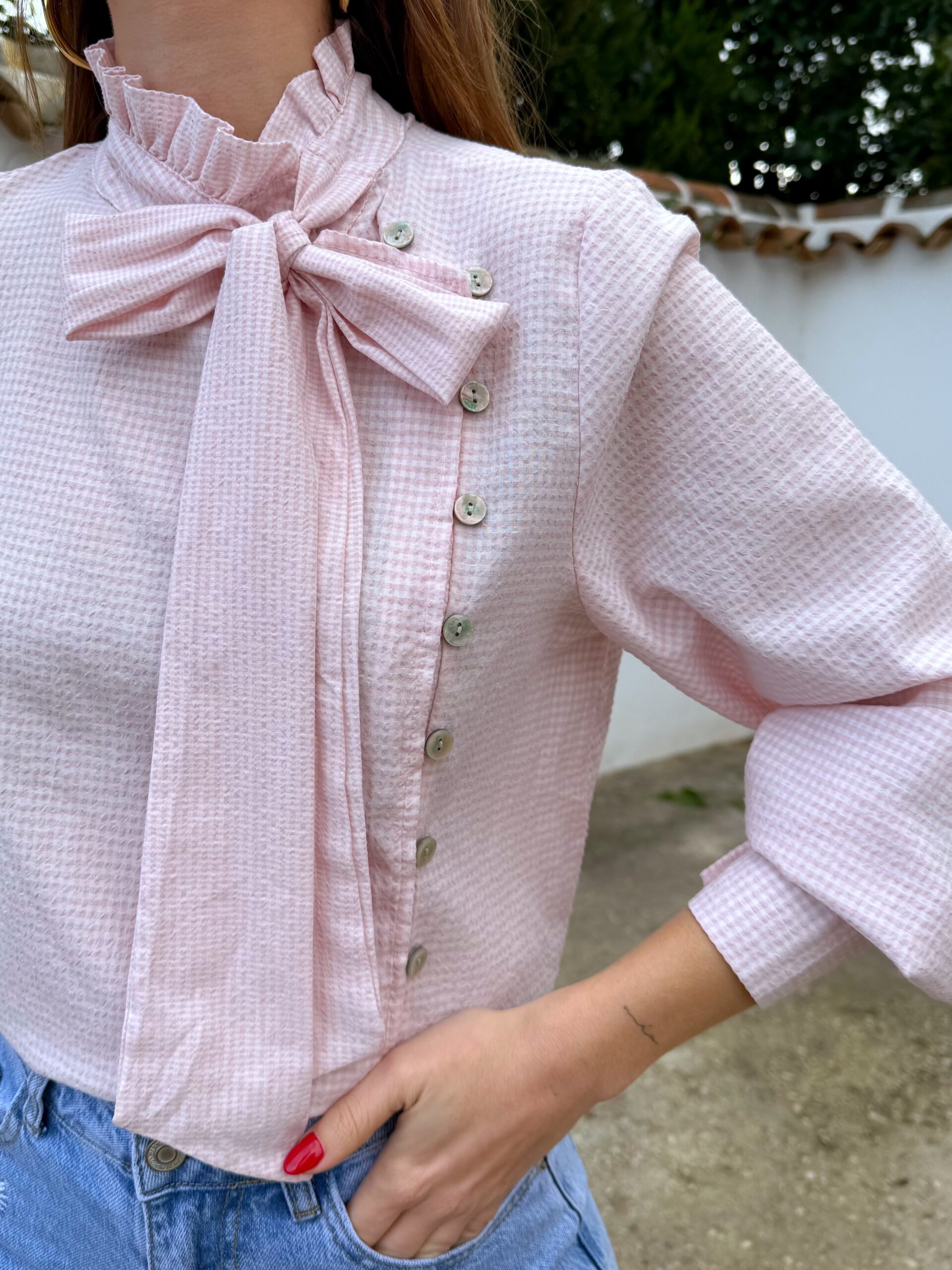 Camisa Sofía Vichy Rosa - Imagen 3