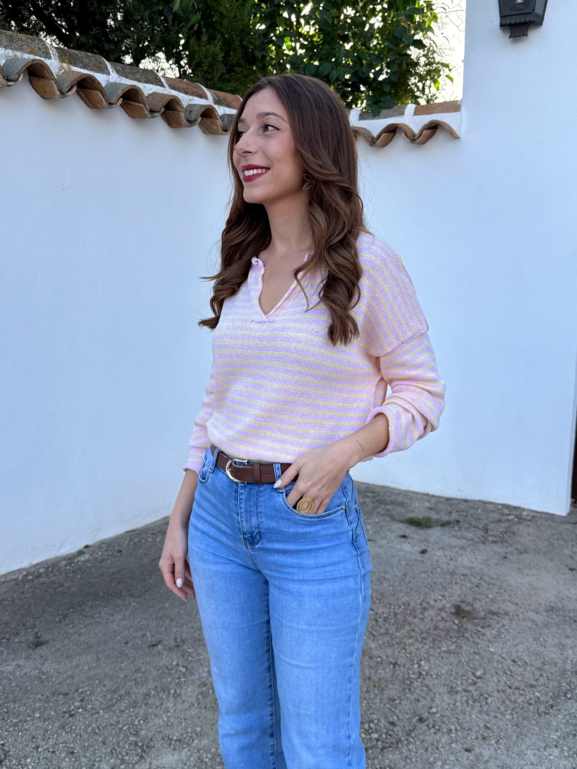 Jersey Cuello Abierto Rosa - Imagen 3