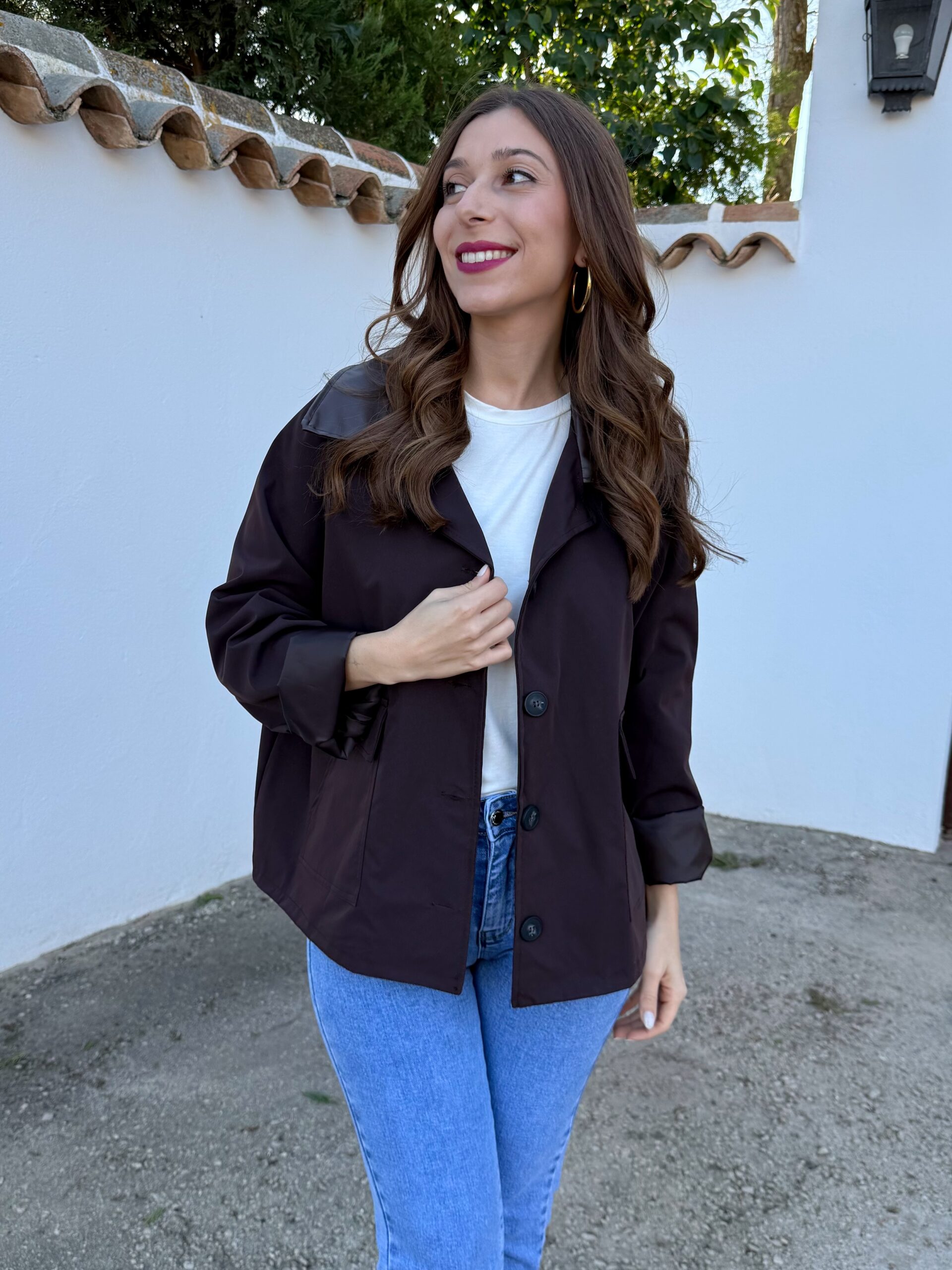 Gabardina Corta Chocolate - Imagen 4