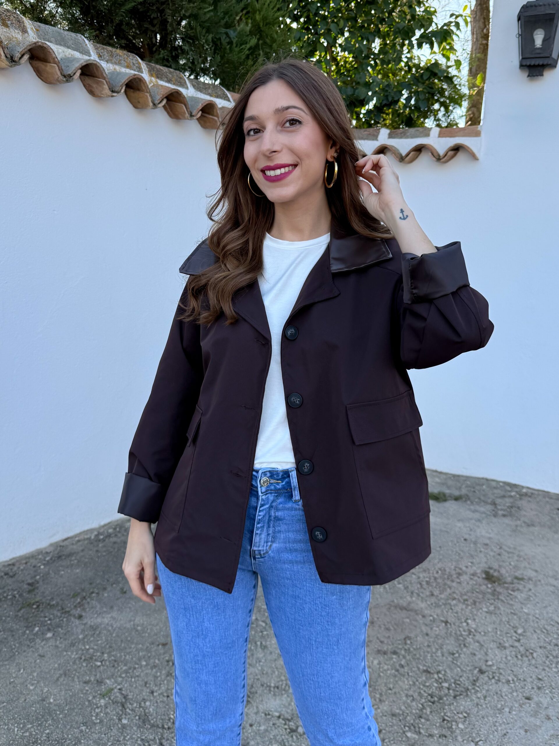 Gabardina Corta Chocolate - Imagen 3