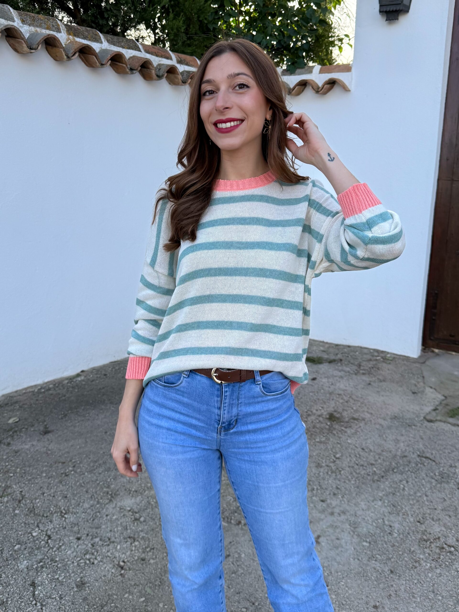 Jersey Hilo Rayas Aguamarina - Imagen 3