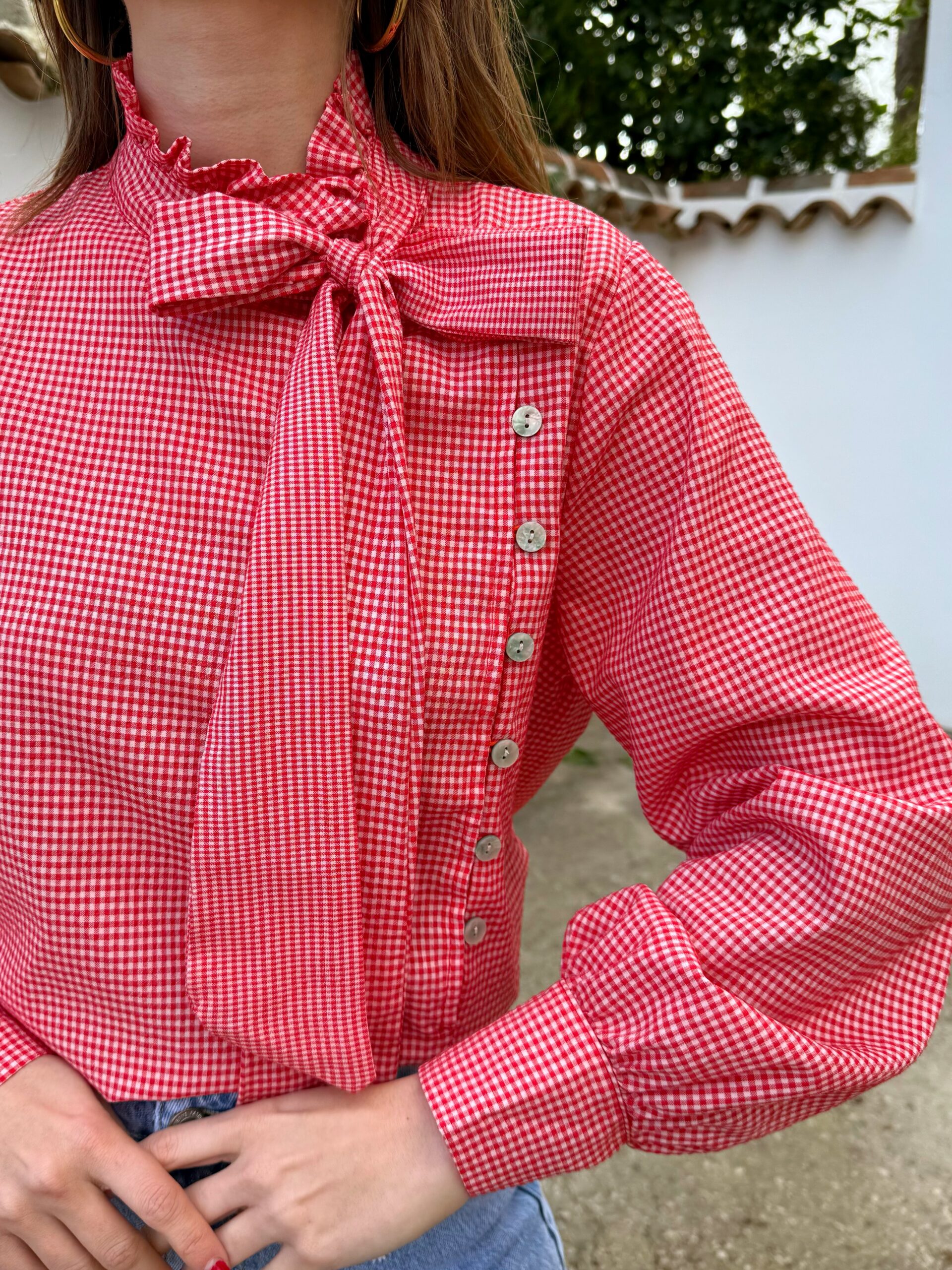 Camisa Sofía Vichy Rojo - Imagen 3